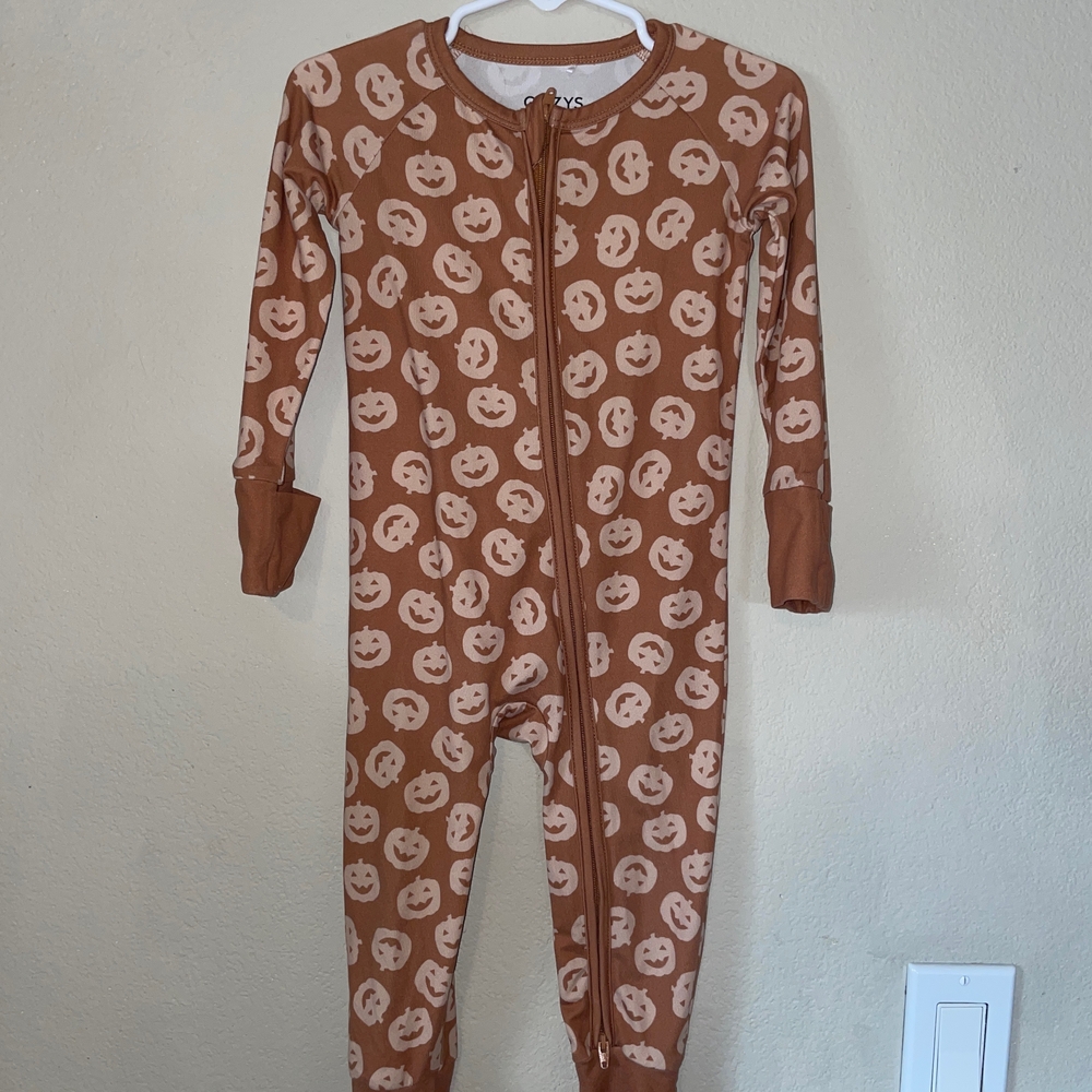 Pumpkin Print Kids One Piece Pajama
